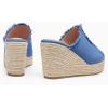 image:imageJuliet Holy Womens Wedge Sandals Peep Toe Denim Slip On Backless Espadrilles Platform Sandal ShoesDenim Blue
