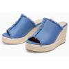 image:imageJuliet Holy Womens Wedge Sandals Peep Toe Denim Slip On Backless Espadrilles Platform Sandal ShoesDenim Blue