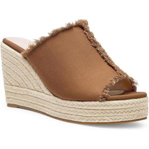 image:imageJuliet Holy Womens Wedge Sandals Peep Toe Denim Slip On Backless Espadrilles Platform Sandal ShoesBrown