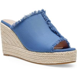image:imageJuliet Holy Womens Wedge Sandals Peep Toe Denim Slip On Backless Espadrilles Platform Sandal ShoesDenim Blue