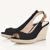 image:imageJuliet Holy Womens Wedge Sandals Peep Toe Espadrilles Platform Ankle Strap Slingback Comfort Summer Dressy ShoesBlack
