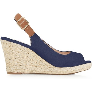 image:imageJuliet Holy Womens Wedge Sandals Peep Toe Espadrilles Platform Ankle Strap Slingback Comfort Summer Dressy ShoesNavy