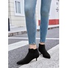 image:imageWomens Pointed Toe Ankle Boots Kitten Heels Faux Suede Booties Side Zipper Dress ShoesBlack
