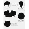 image:imageWomens Pointed Toe Ankle Boots Kitten Heels Faux Suede Booties Side Zipper Dress ShoesBlack