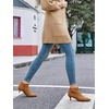image:imageWomens Pointed Toe Ankle Boots Kitten Heels Faux Suede Booties Side Zipper Dress ShoesBrown Suede