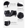 image:imageWomens Pointed Toe Ankle Boots Kitten Heels Faux Suede Booties Side Zipper Dress ShoesCool Black