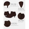 image:imageWomens Pointed Toe Ankle Boots Kitten Heels Faux Suede Booties Side Zipper Dress ShoesDark Brown Suede
