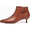 image:imageWomens Pointed Toe Ankle Boots Kitten Heels Faux Suede Booties Side Zipper Dress ShoesRed Brown Pu
