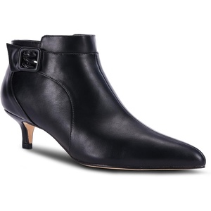 image:imageWomens Pointed Toe Ankle Boots Kitten Heels Faux Suede Booties Side Zipper Dress ShoesCool Black