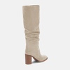 image:imageWomens Knee High Boots Chunky High Heel Square Toe Side Zipper Wide Calf BootBeige