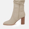 image:imageWomens Knee High Boots Chunky High Heel Square Toe Side Zipper Wide Calf BootBeige