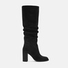 image:imageWomens Knee High Boots Chunky High Heel Square Toe Side Zipper Wide Calf BootBlack