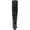 image:imageWomens Knee High Boots Chunky High Heel Square Toe Side Zipper Wide Calf BootBlackpu