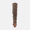 image:imageWomens Knee High Boots Chunky High Heel Square Toe Side Zipper Wide Calf BootCoffee