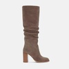 image:imageWomens Knee High Boots Chunky High Heel Square Toe Side Zipper Wide Calf BootCoffee