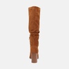 image:imageWomens Knee High Boots Chunky High Heel Square Toe Side Zipper Wide Calf BootDark Brown
