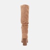 image:imageWomens Knee High Boots Chunky High Heel Square Toe Side Zipper Wide Calf BootLight Khaki