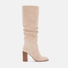 image:imageWomens Knee High Boots Chunky High Heel Square Toe Side Zipper Wide Calf BootNude