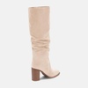 image:imageWomens Knee High Boots Chunky High Heel Square Toe Side Zipper Wide Calf BootNude
