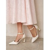 image:imageWomens Pumps Point Closed Toe High Heels Ankle Strap Heeled Sandals  Adjustable Buckle Strap Wedding Party Comfortable Dress Shoes Business CasualBeige