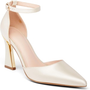 image:imageWomens Pumps Point Closed Toe High Heels Ankle Strap Heeled Sandals  Adjustable Buckle Strap Wedding Party Comfortable Dress Shoes Business CasualBeige