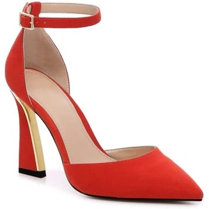 image:imageWomens Pumps Point Closed Toe High Heels Ankle Strap Heeled Sandals  Adjustable Buckle Strap Wedding Party Comfortable Dress Shoes Business CasualRed