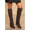 image:imageJuliet Holy Womens Knee High Boots Chunky High Heel Square Toe Side Zipper Wide Calf BootChocolate