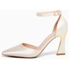 image:imageWomens Pumps Point Closed Toe High Heels Ankle Strap Heeled SandalsBeige