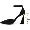image:imageWomens Pumps Point Closed Toe High Heels Ankle Strap Heeled SandalsBlack