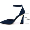image:imageWomens Pumps Point Closed Toe High Heels Ankle Strap Heeled SandalsNavy
