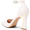 image:imageWomens Pumps Point Closed Toe High Heels Ankle Strap Heeled SandalsPu White