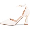 image:imageWomens Pumps Point Closed Toe High Heels Ankle Strap Heeled SandalsPu White
