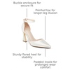 image:imageWomens Pumps Point Closed Toe High Heels Ankle Strap Heeled SandalsPure White