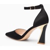 image:imageWomens Pumps Point Closed Toe High Heels Ankle Strap Heeled SandalsSatin Black