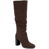 image:imageJuliet Holy Womens Knee High Boots Chunky High Heel Square Toe Side Zipper Wide Calf BootChocolate
