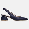 image:imageJuliet Holy Womens Slingback Low Chunky Heels Pumps Closed Square Toe Block Heel Slip On Party Dress Work Shoes Navy Blue