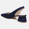 image:imageJuliet Holy Womens Slingback Low Chunky Heels Pumps Closed Square Toe Block Heel Slip On Party Dress Work Shoes Navy Blue