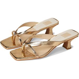 imageDolce Vita Womens Brevel Heeled SandalGold Distressed Leather