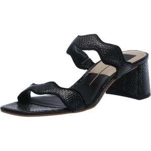 imageDolce Vita Womens Ilva Mid Heeled SandalOnyx Embossed Leather
