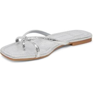 imageDolce Vita Womens Lucca Flat SandalSilver Distressed Stella