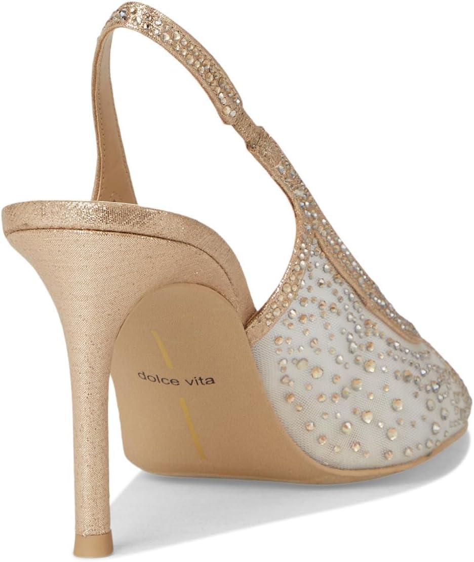 imageDolce Vita Womens Kaye Crystal Pointed Toe HeelsGold Mesh