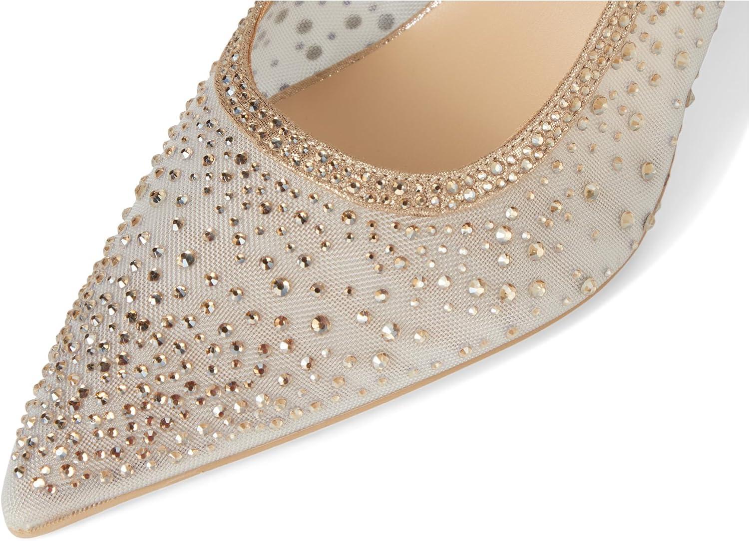 imageDolce Vita Womens Kaye Crystal Pointed Toe HeelsGold Mesh