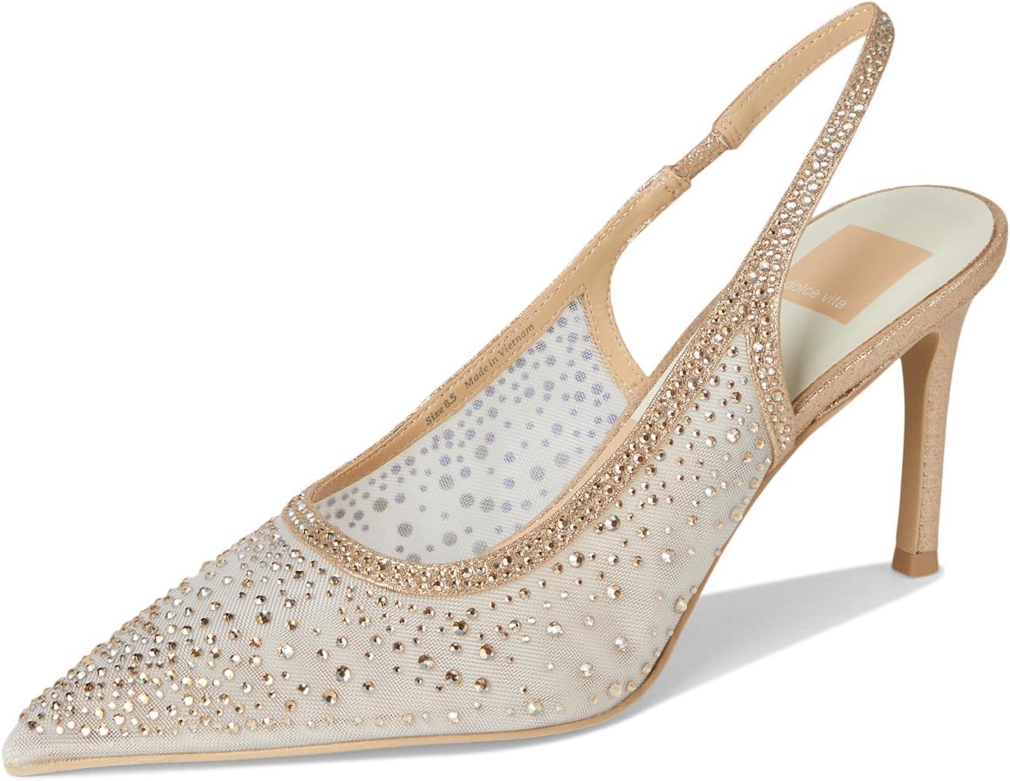 imageDolce Vita Womens Kaye Crystal Pointed Toe HeelsGold Mesh