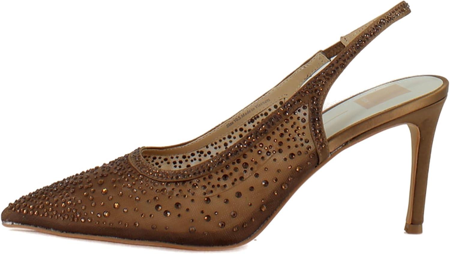 imageDolce Vita Womens Kaye Crystal Pointed Toe HeelsMid Brown Mesh