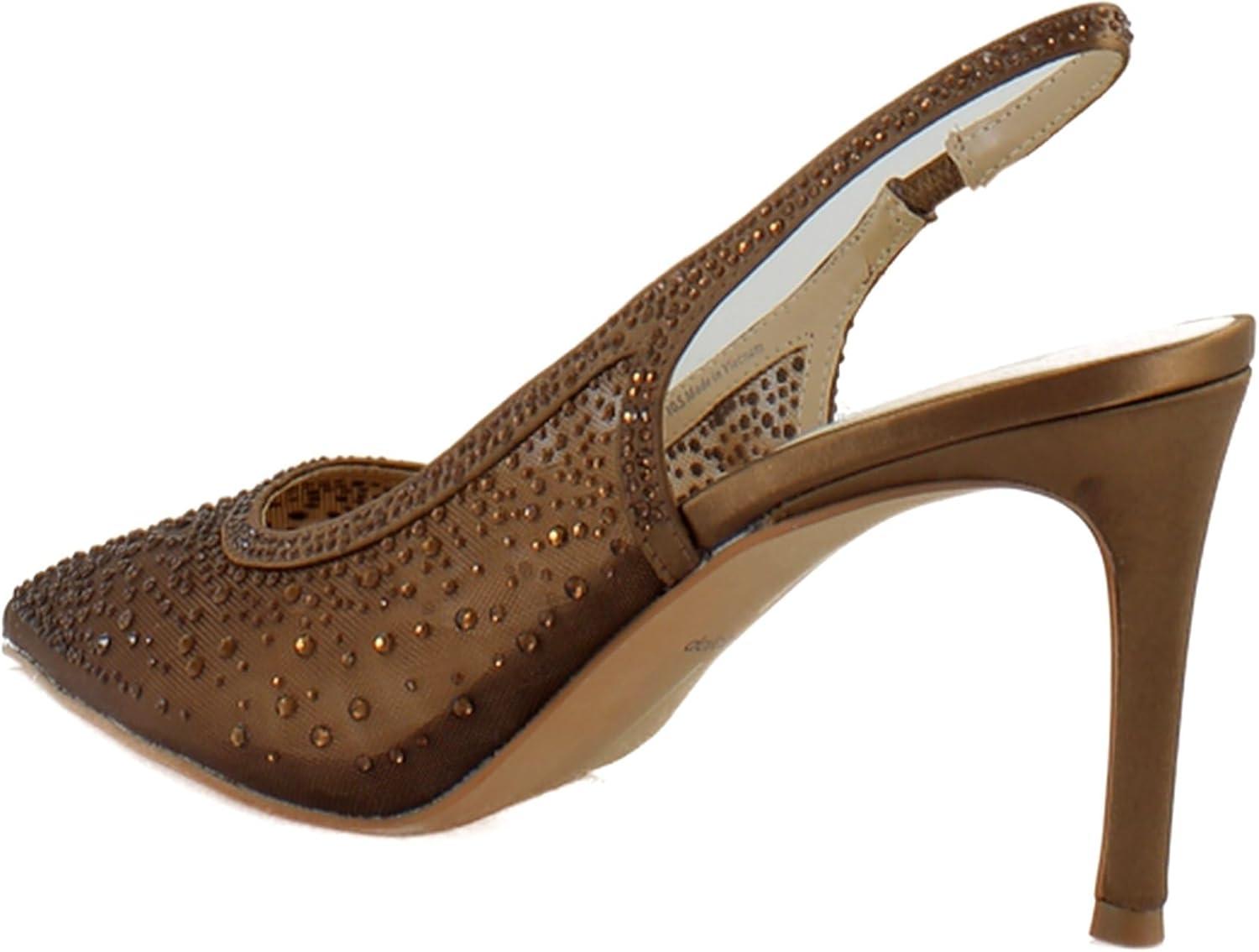 imageDolce Vita Womens Kaye Crystal Pointed Toe HeelsMid Brown Mesh