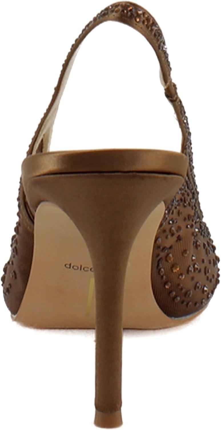imageDolce Vita Womens Kaye Crystal Pointed Toe HeelsMid Brown Mesh
