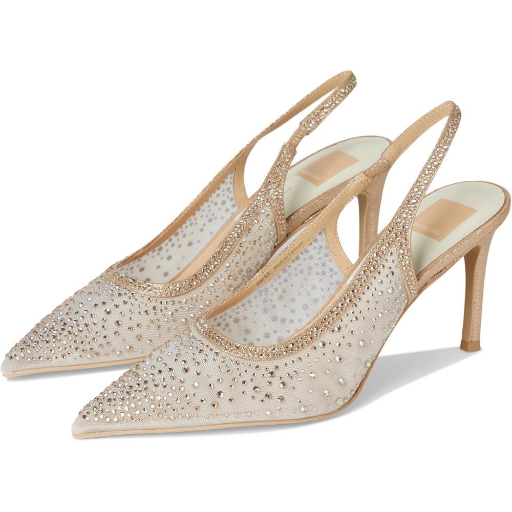imageDolce Vita Womens Kaye Crystal Pointed Toe HeelsGold Mesh