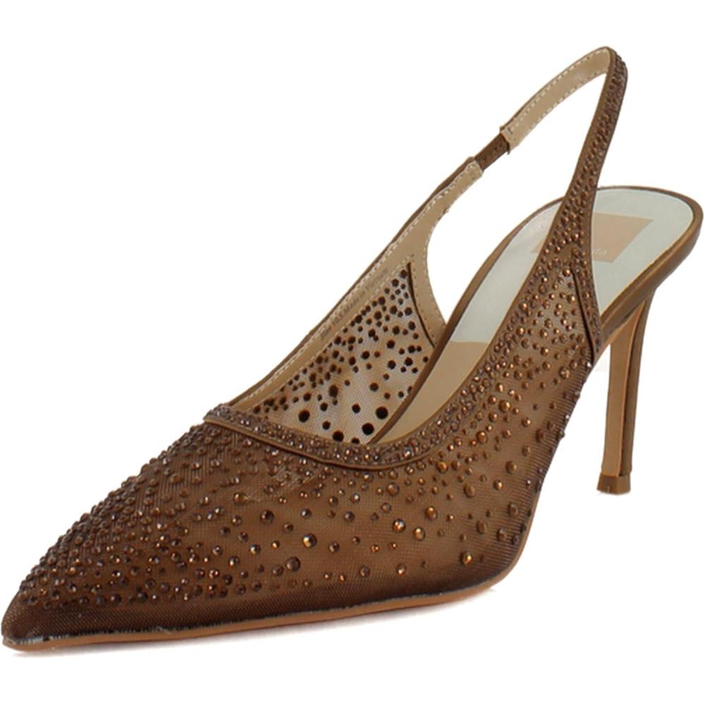imageDolce Vita Womens Kaye Crystal Pointed Toe HeelsMid Brown Mesh