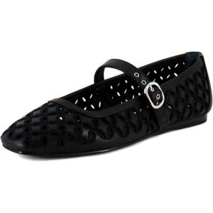 imageDolce Vita Womens Rodni Eyelet Perf Ballet FlatBlack Leather