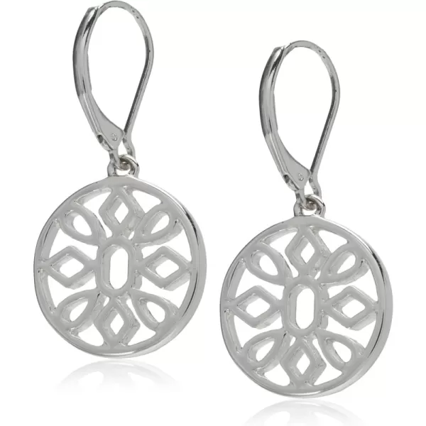 Silver Flower Drop Earrings